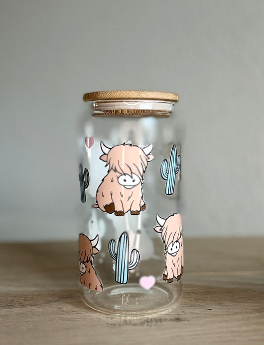 Highland Cute Cow - 16oz Glass Can