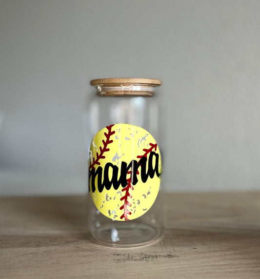 Mama (softball) - 16oz Glass Can